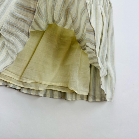 Madewell Neutral Striped Smocked Waist Pull On Mini Skirt Size XS - Picture 8 of 11